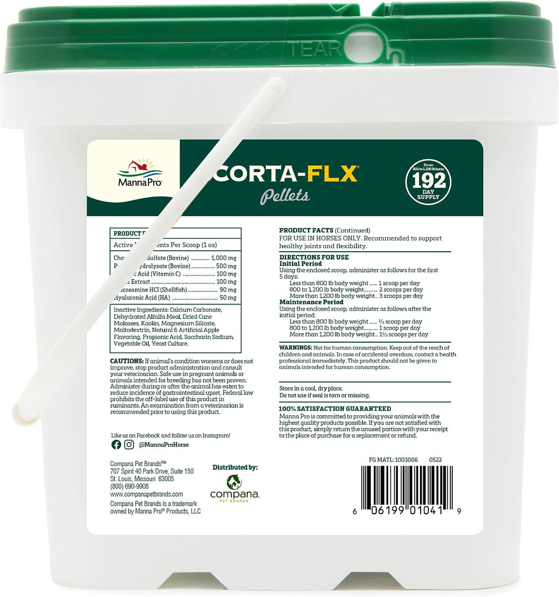 Manna Pro Corta-Flx Equine Joint Supplement Pellets, 12 lb Bag