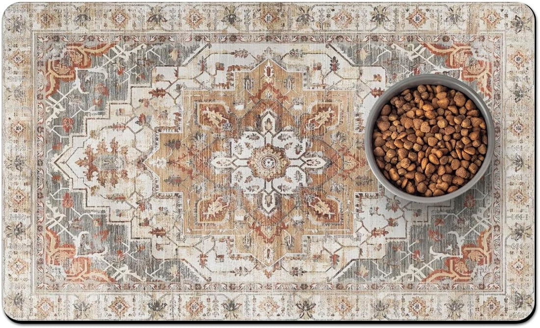 Pet Food Mats for Floor, Absorbent Dog Mat for Food and Water