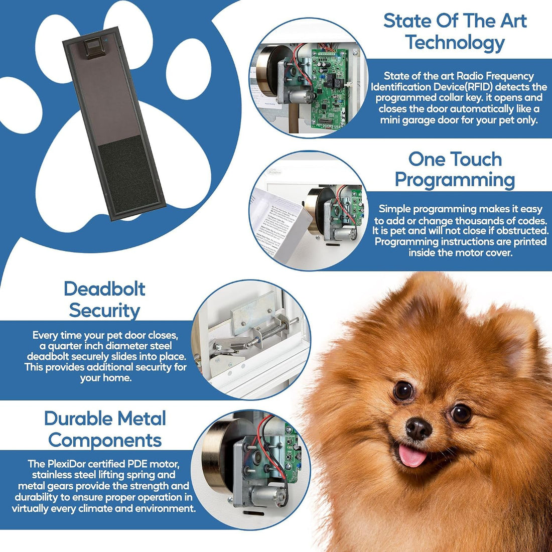 PlexiDor Performance Pet Doors Electronic Dog Door Large Bronze Door