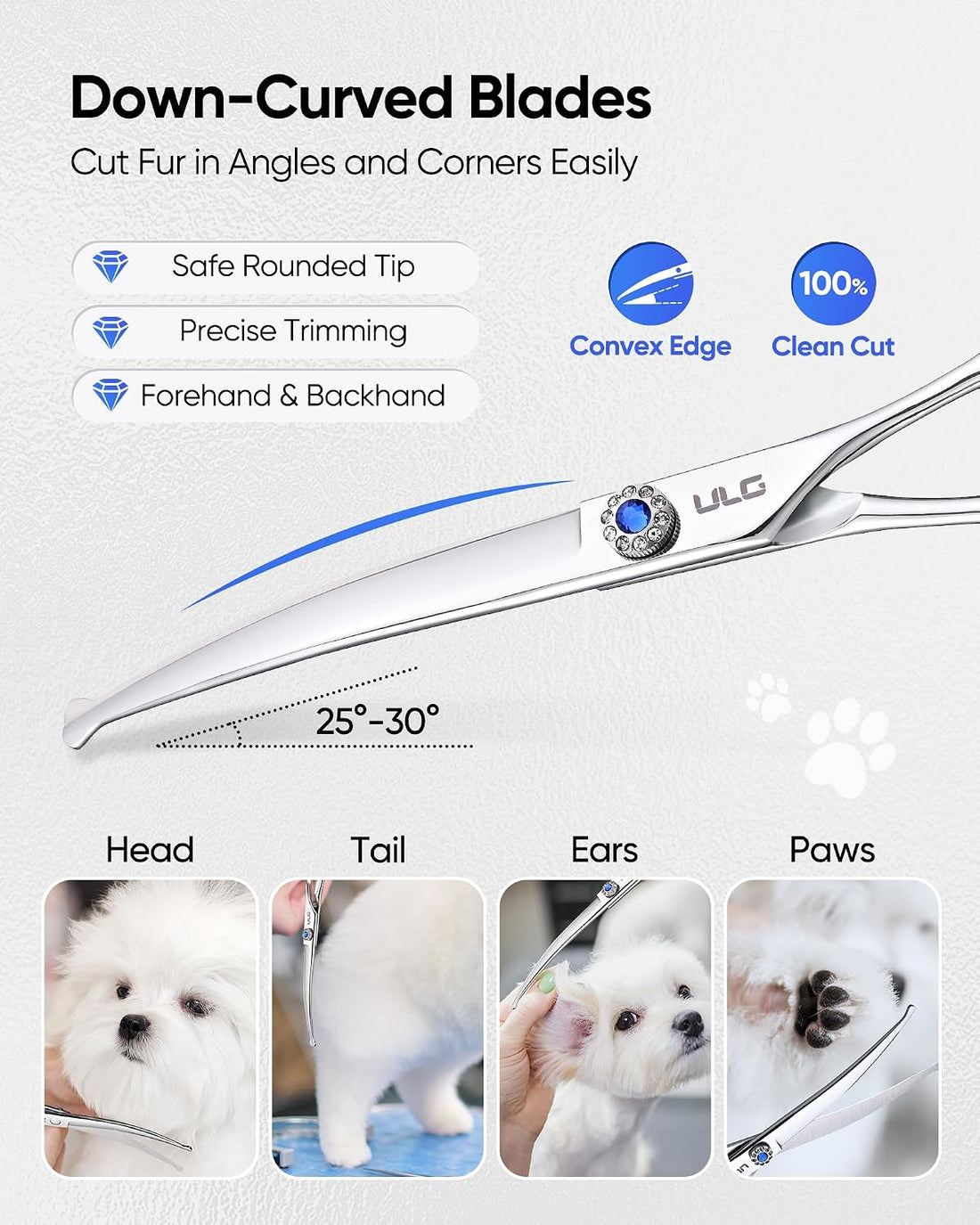 ULG Curved Dog Shears for Grooming