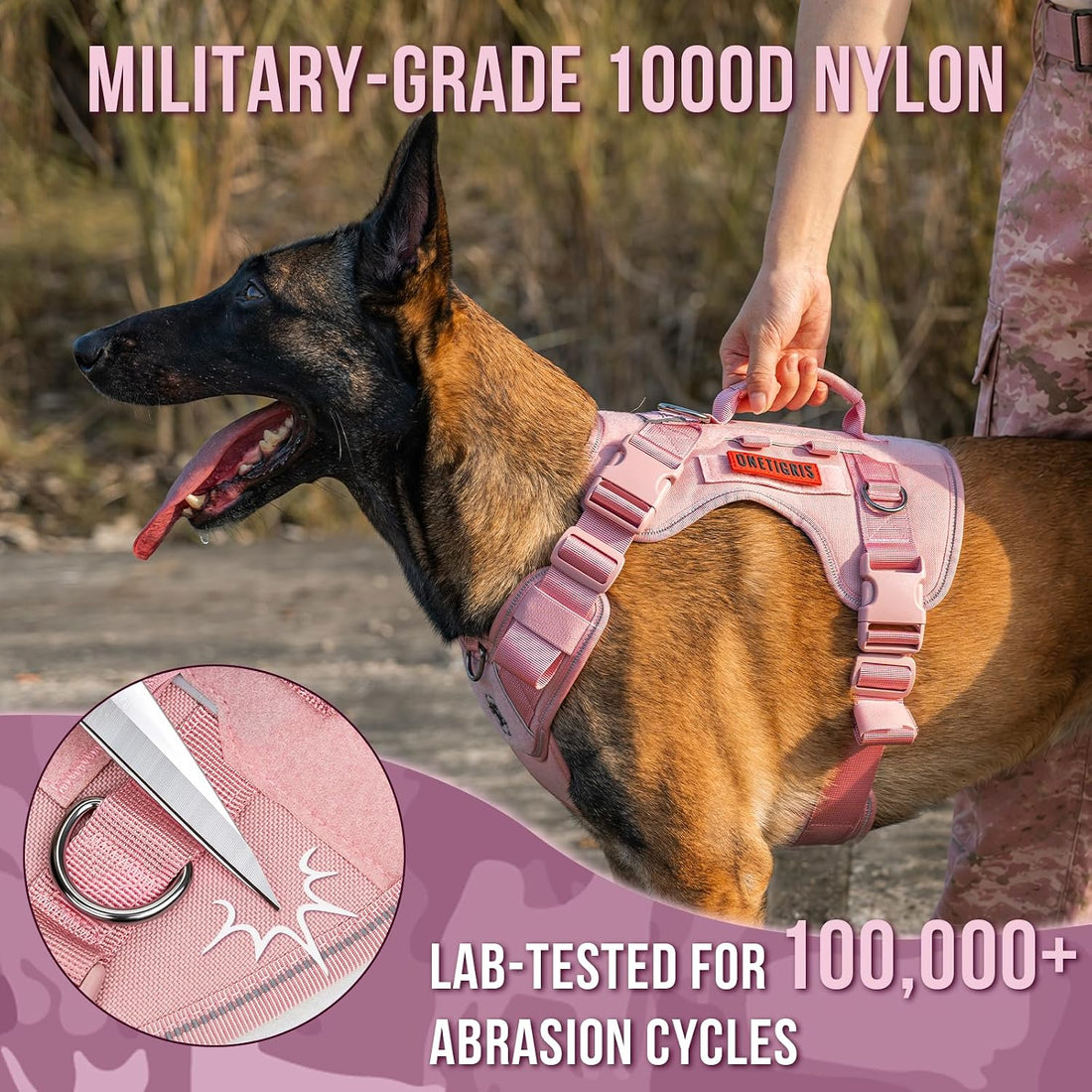 OneTigris No Pull Tactical Dog Harness for Medium Large Dogs