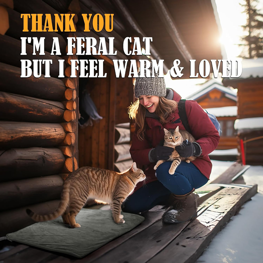 PETNF Outdoor Pet Heating Pad for Cats & Dogs