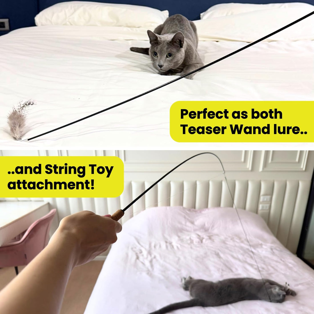 Forever Stick Refill 9-Pack, Feather Cat Wand Toy Attachment