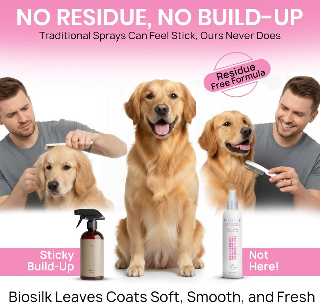 BioSilk for Dogs Silk Therapy Detangling and Shine Spray, 8 Fl Oz