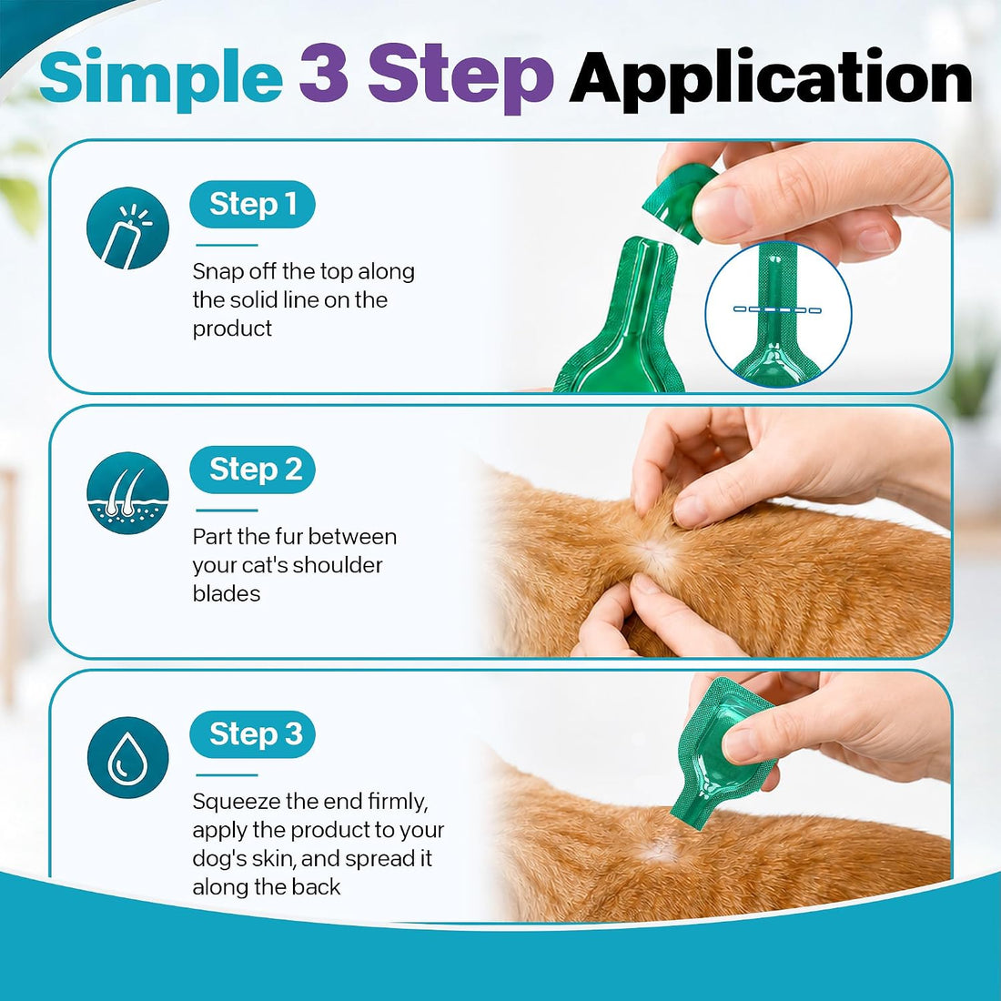 Cat Flea & Tick Topical Cat Care Drops for Kittens & Cats,12 Dose