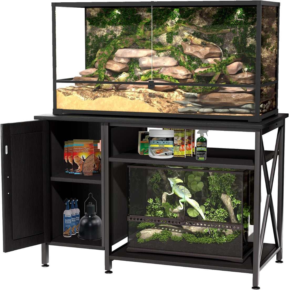 Herture 120 Gallon Reptile Tank Stand, 4x2x2 Reptile Enclosure Stand
