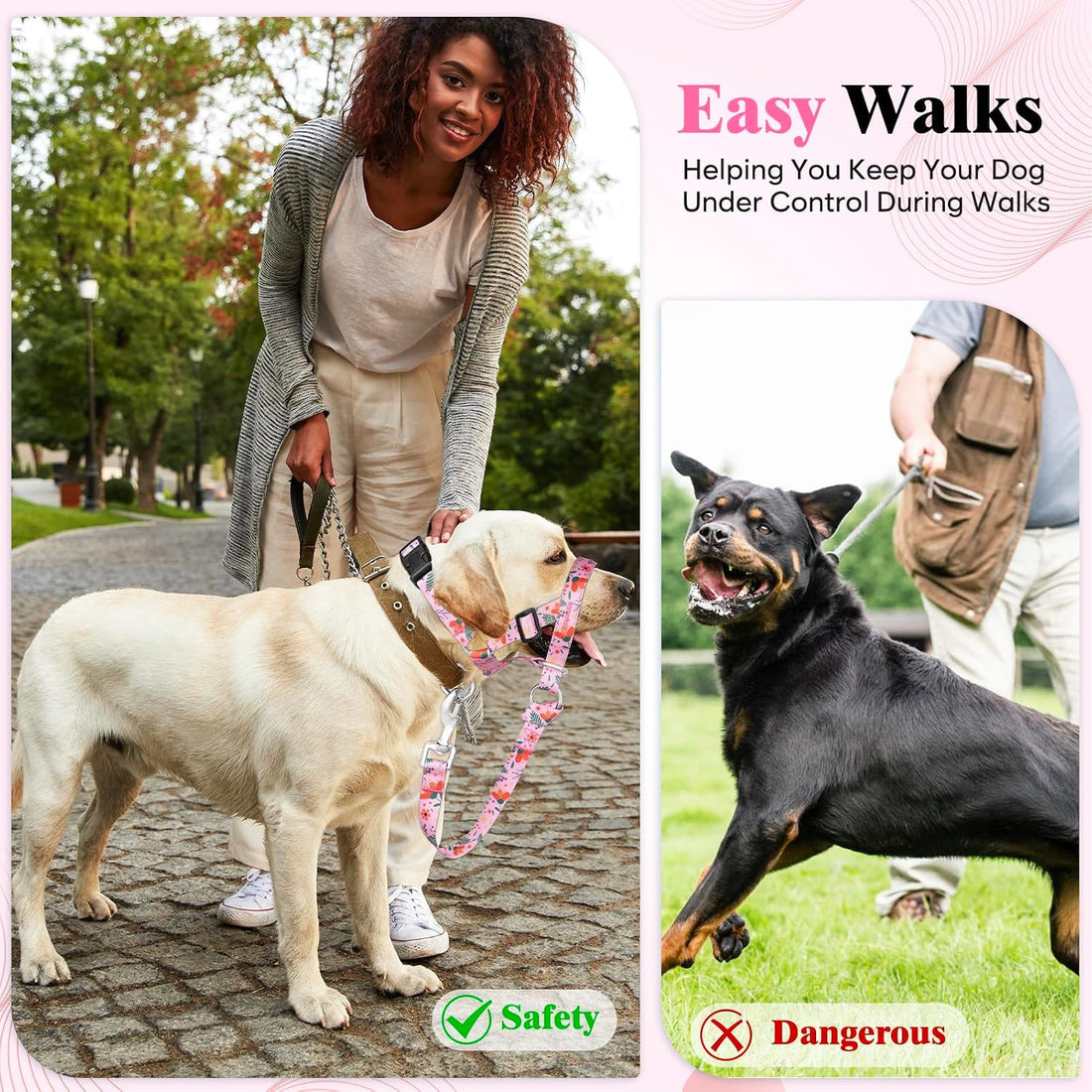 HIGO Dog Head Collar, Adjustable Head Collar for Dogs