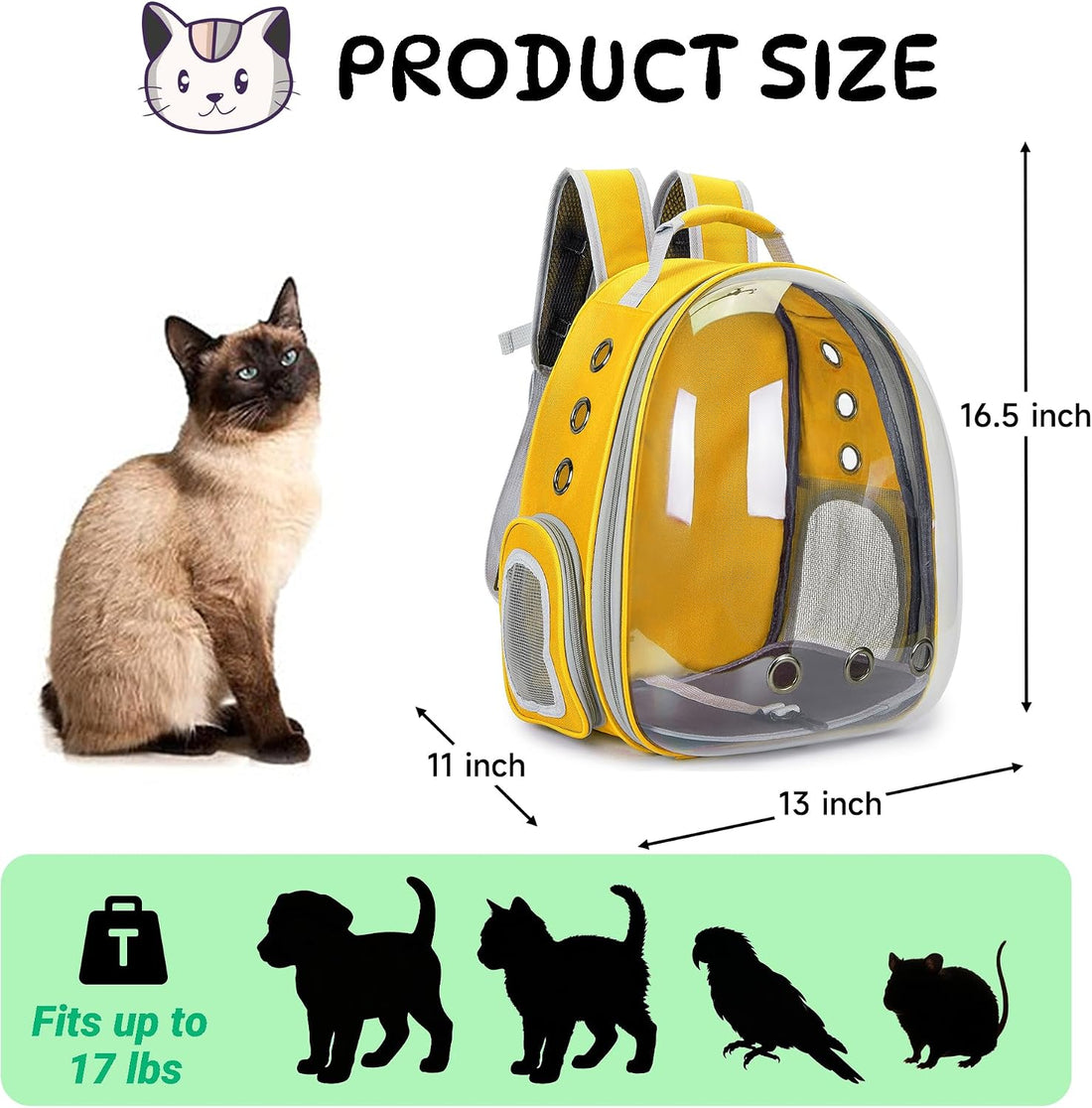 Cat Bubble Backpack Carrier for Small Medium Dogs Cats Carrying Bag