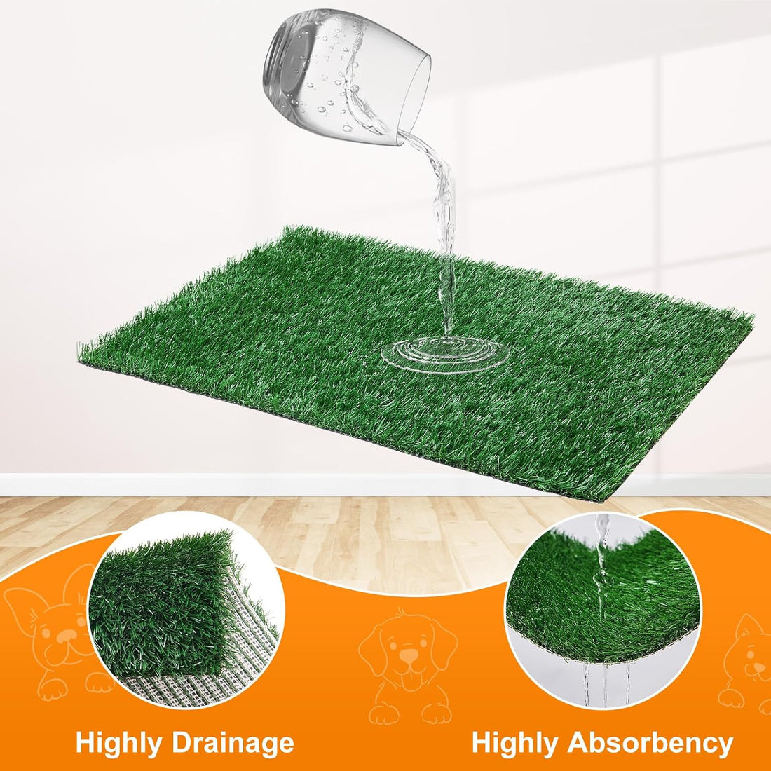 LOOBANI Dog Grass Pad with Tray - 16x20in for Apartment Balcony Use