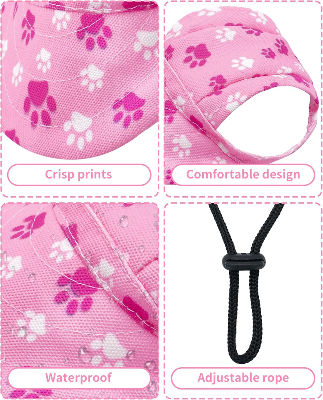 PET SHOW Paw Print Dog Baseball Cap Dog Visors for Small Doggy Cats
