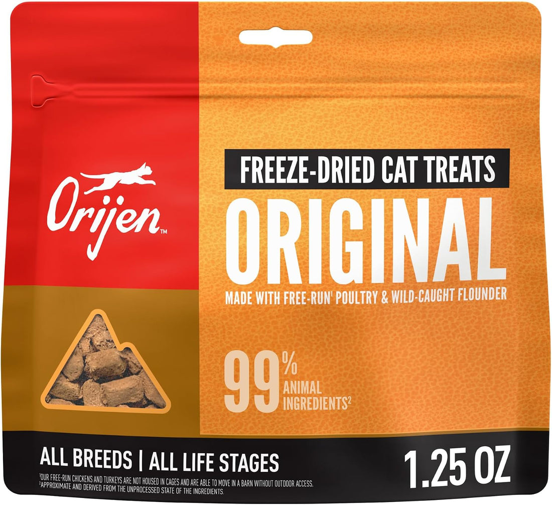 ORIJEN Freeze Dried Cat Treats Grain Free High Protein Raw Animal