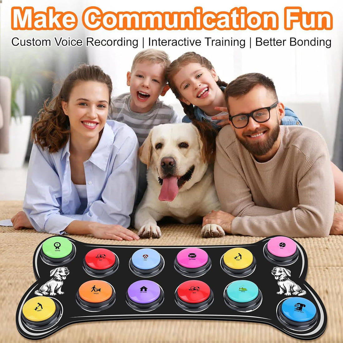 Dog Talking Buttons for Communication, 12 Pack