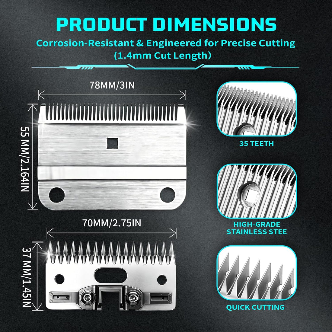 1-Pack A2F/AC Fine Blade Compatible with Lister Clippers