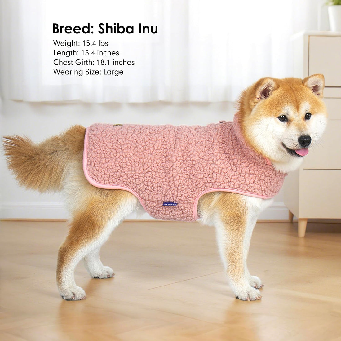 cyeollo Sherpa Dog Coat Reversible Dog Jackets for Small Dogs, Pink, S