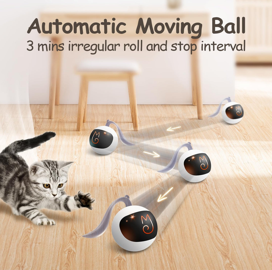 Migipaws Interactive Cat Ball Toy Set, Fun Tracker