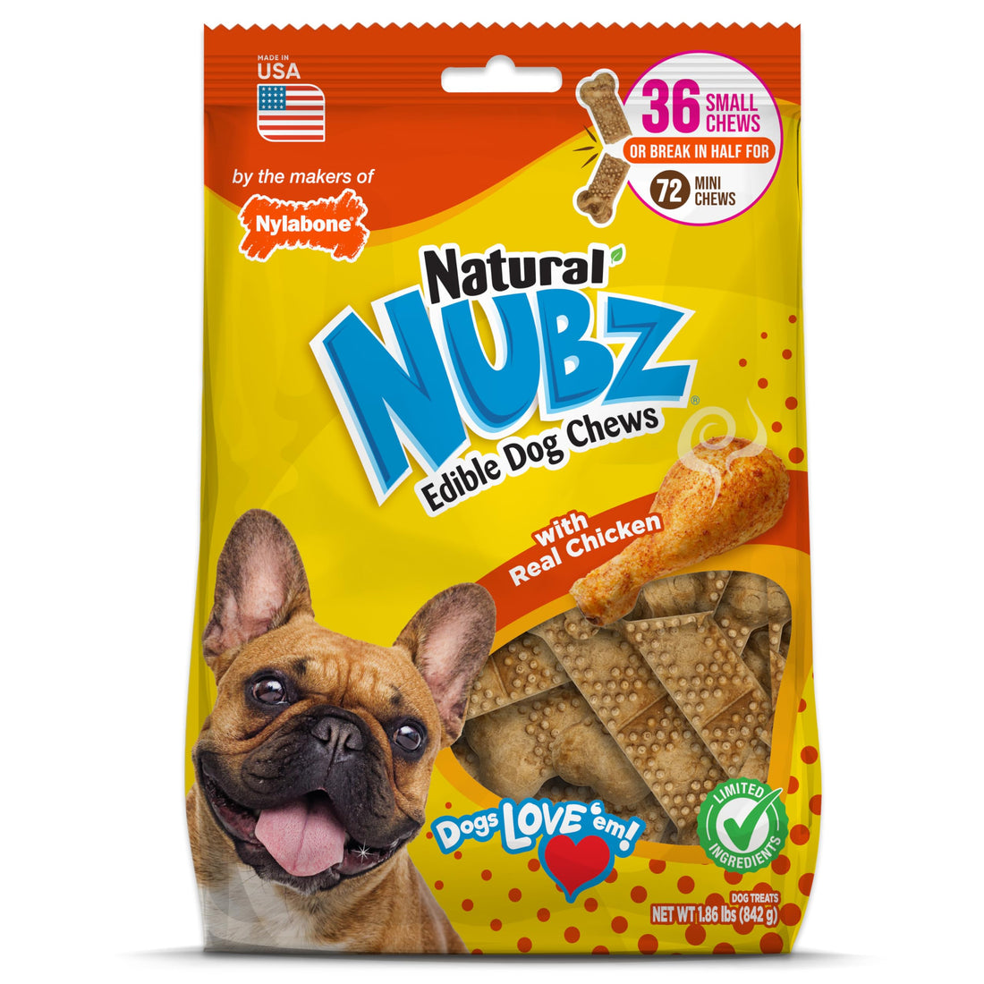Nylabone Nubz Natural Dog Chew Treats for Small Dogs
