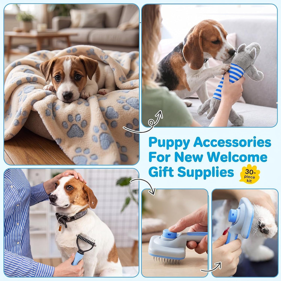 30 Pcs Puppy Starter Kit No Pull Harness Set