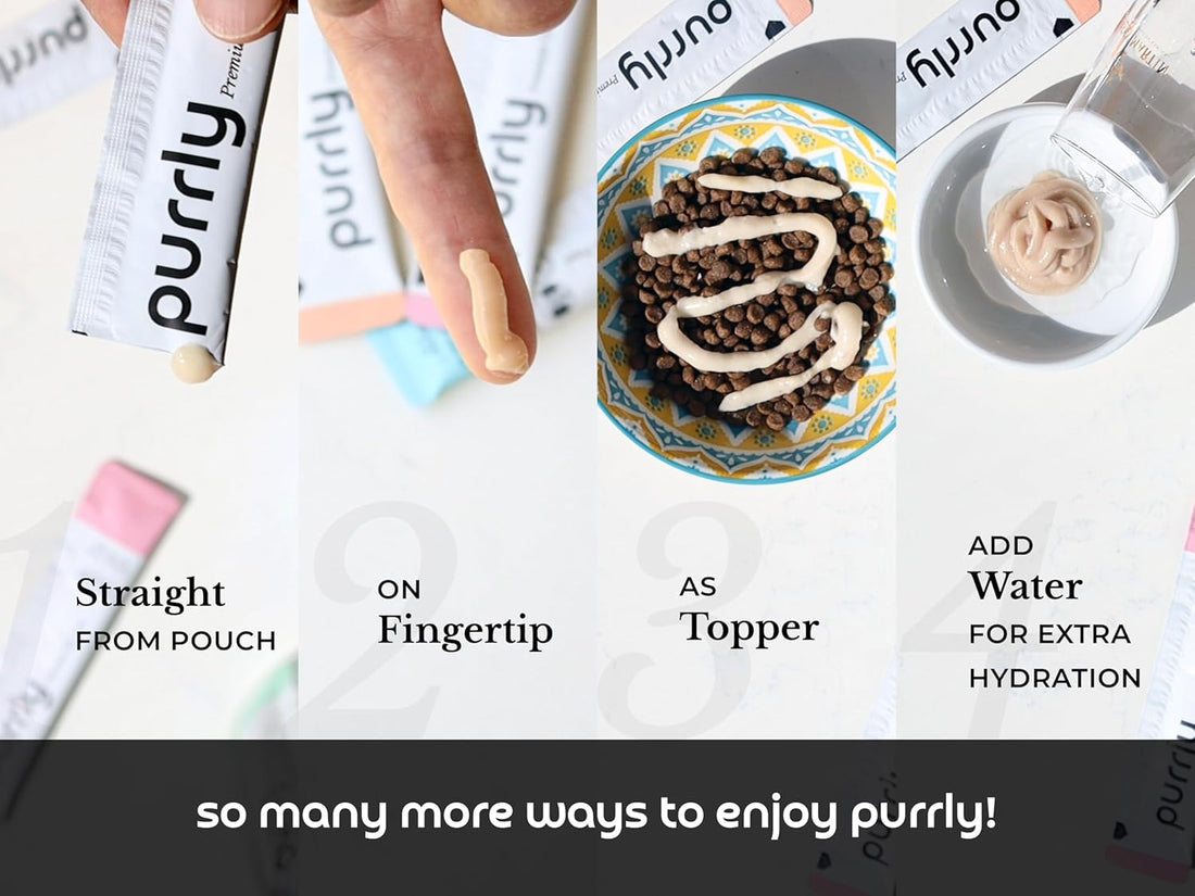 Purrly Hydrating Wet Cat Treat Snack Topper Creamy Purée Human-Grade