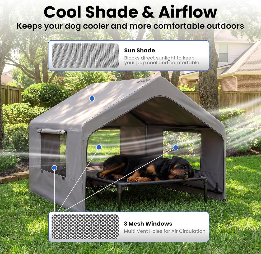 Zooba Extra Large Dog Shade with Elevated Bed