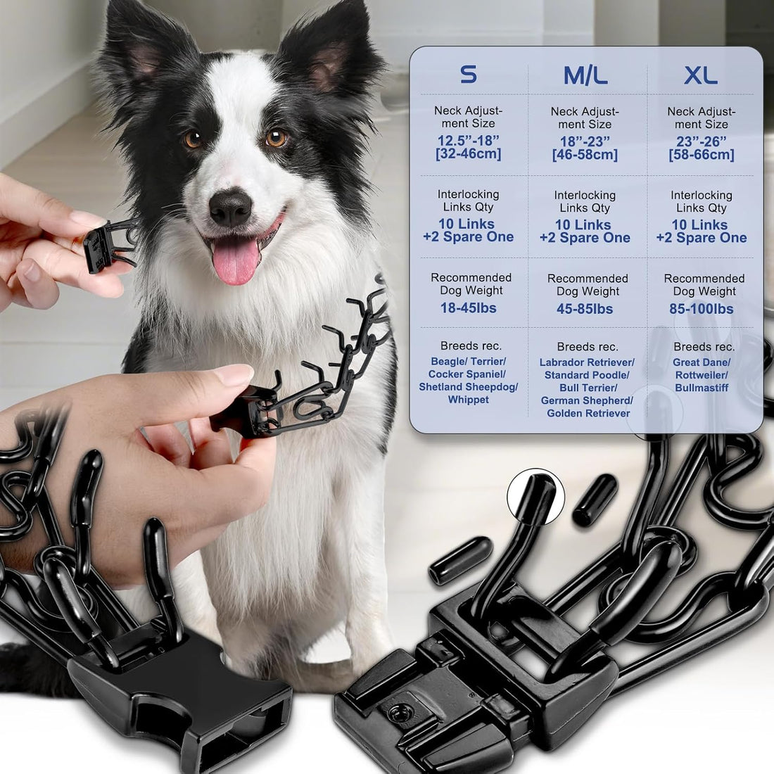 Pinch Collar for Dogs, Prong Training Collar with Quick Release