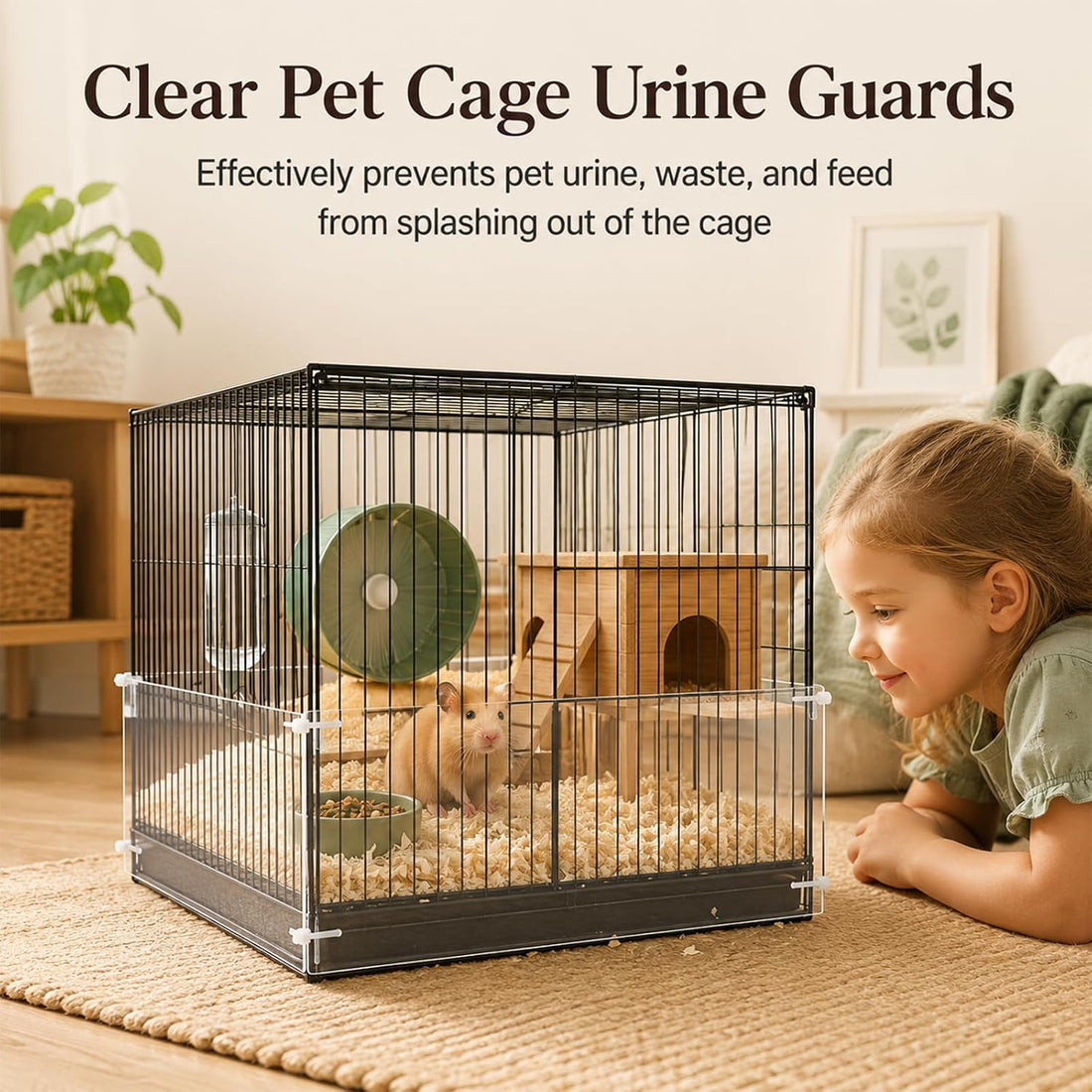 12 Pack Hamster Cage Liner, Clear Cage Accessories Urine Guards