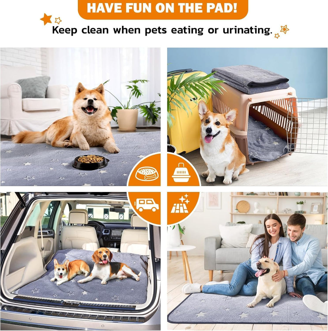 LOOBANI 31 x 36 Washable Pee Pads for Dogs 2 Packs for Playpen