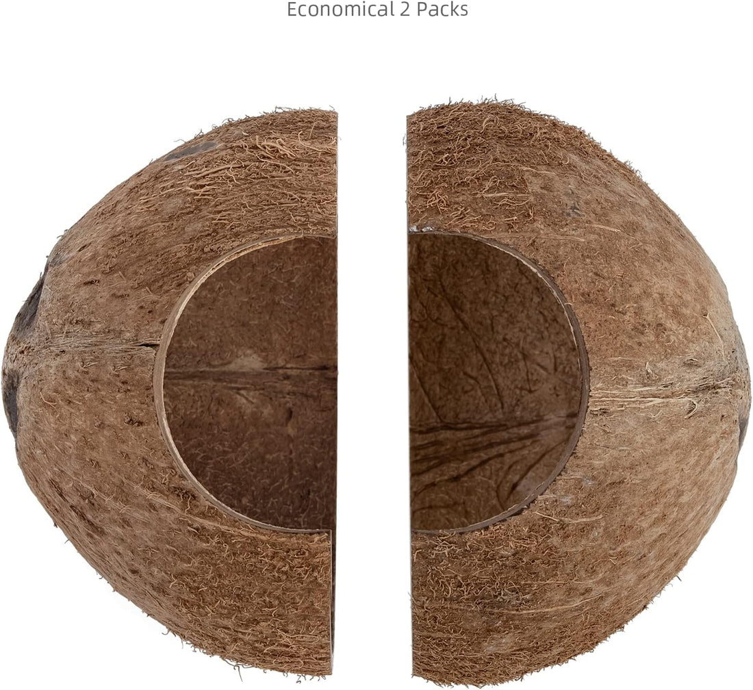 2 Pack Natural Coconut Reptile Hideouts, Lizard