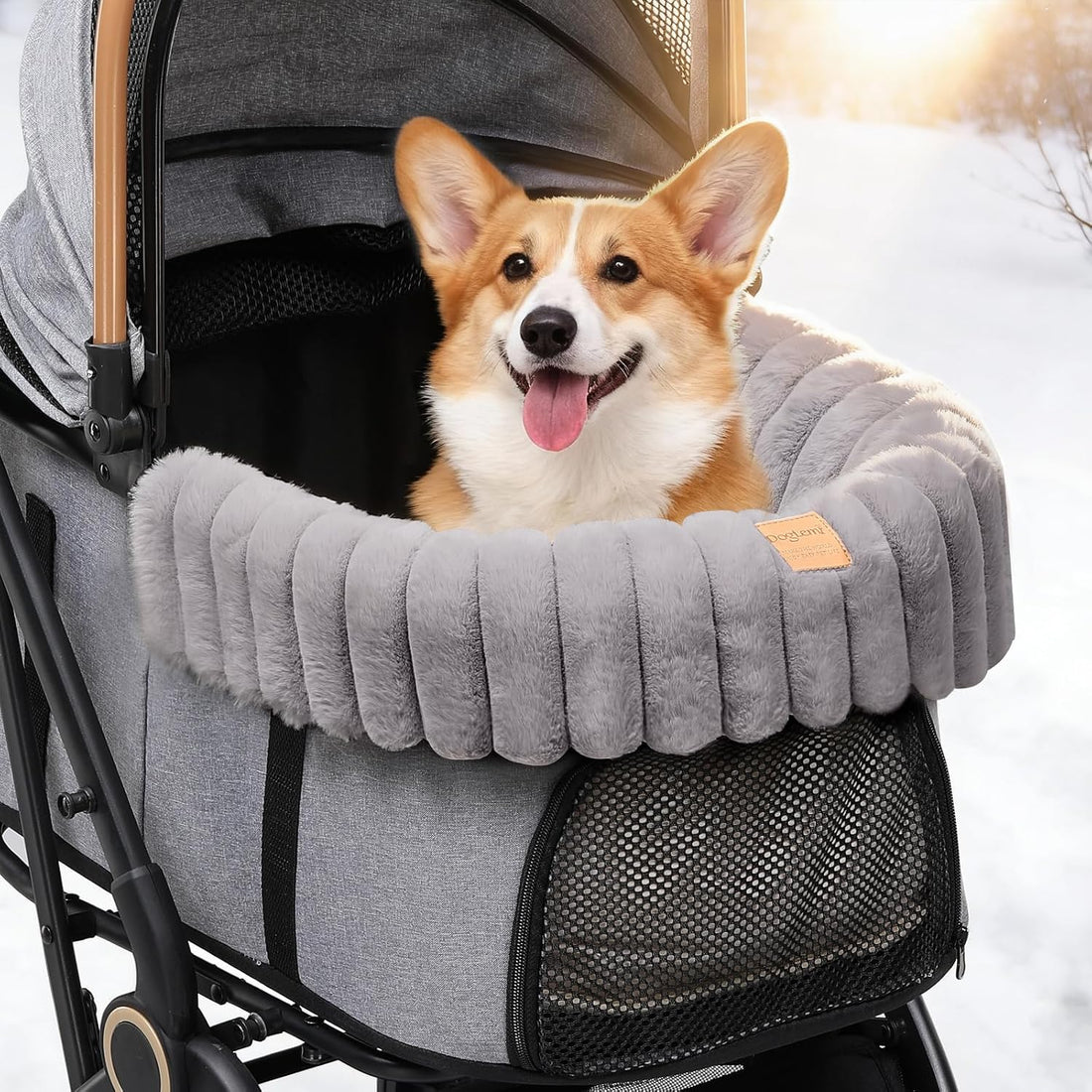 GTPLAYER Pet Stroller Mat, Plush Quilted Dog & Cat Stroller Liner Pad
