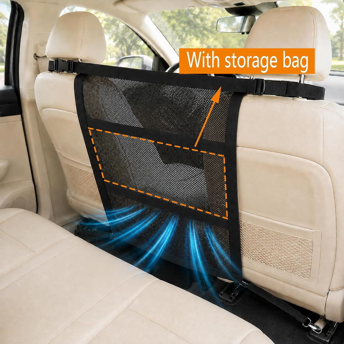 Dog Car Barrier,Car Net for Dogs, Pet Divider for SUVs
