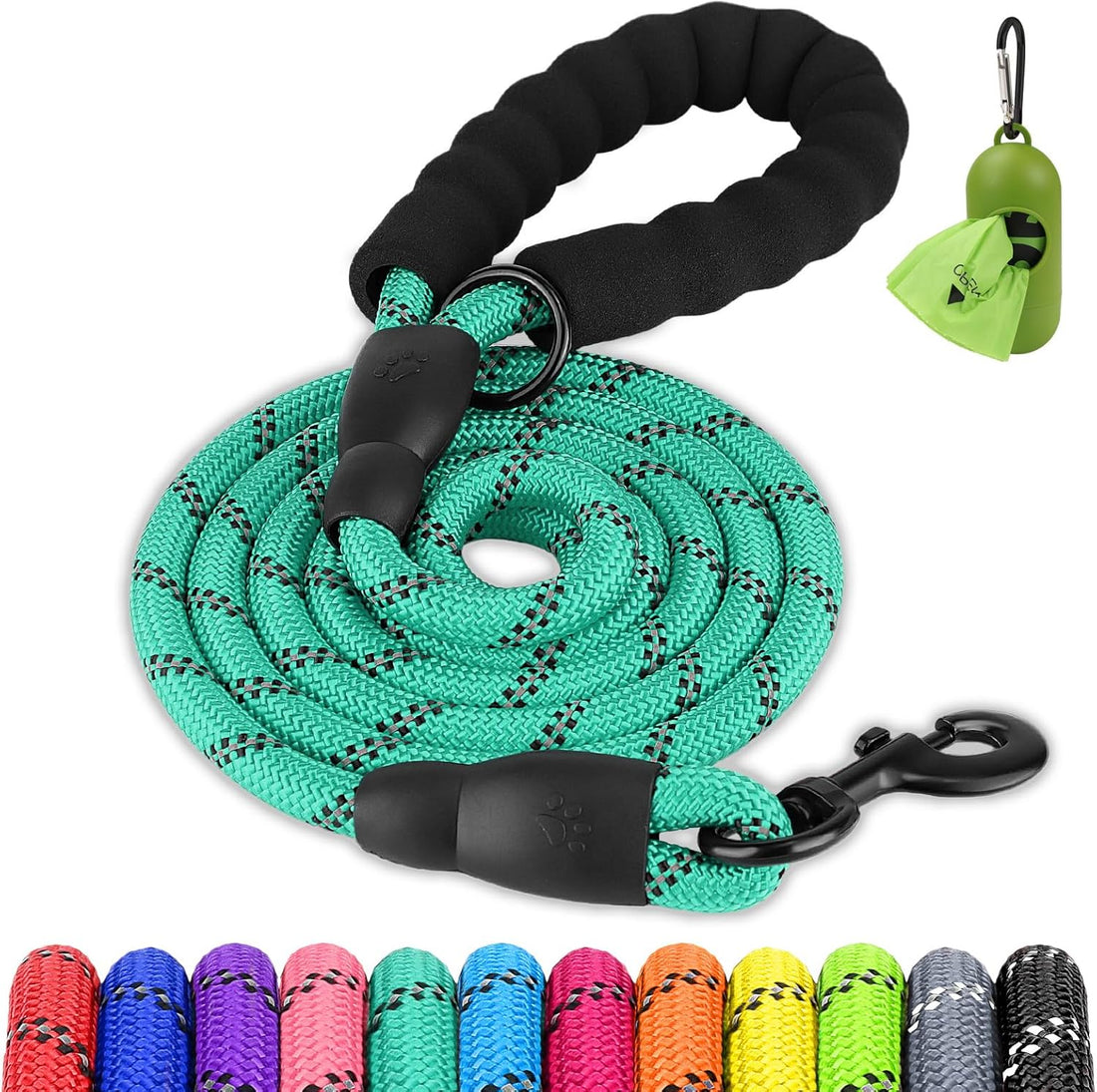 Joytale Rope Dog Leash for Medium Large Dogs, Padded Handle, 6FT