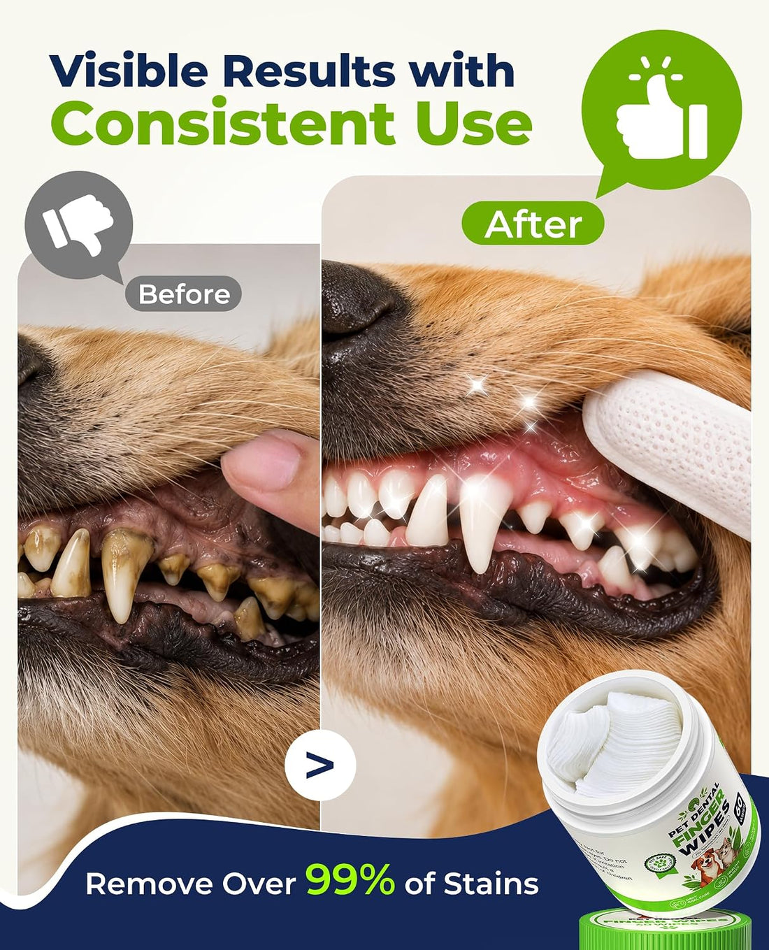 Dog Dental Wipes for Teeth Cleaning