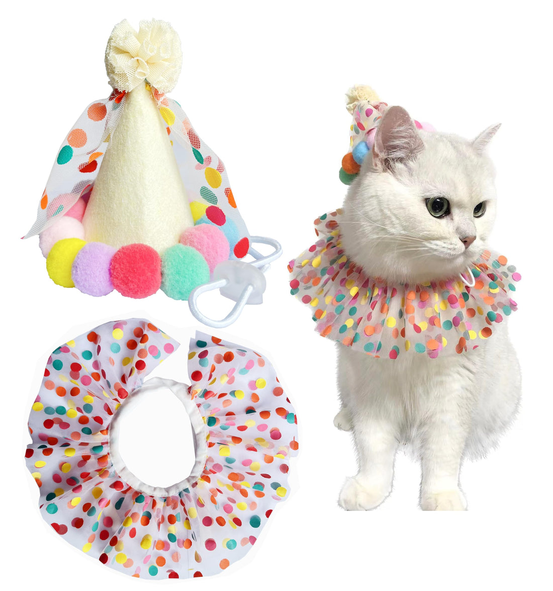 Cat Dog Princess Costumes Puppy Cat Birthday Bandana Scarf and Party