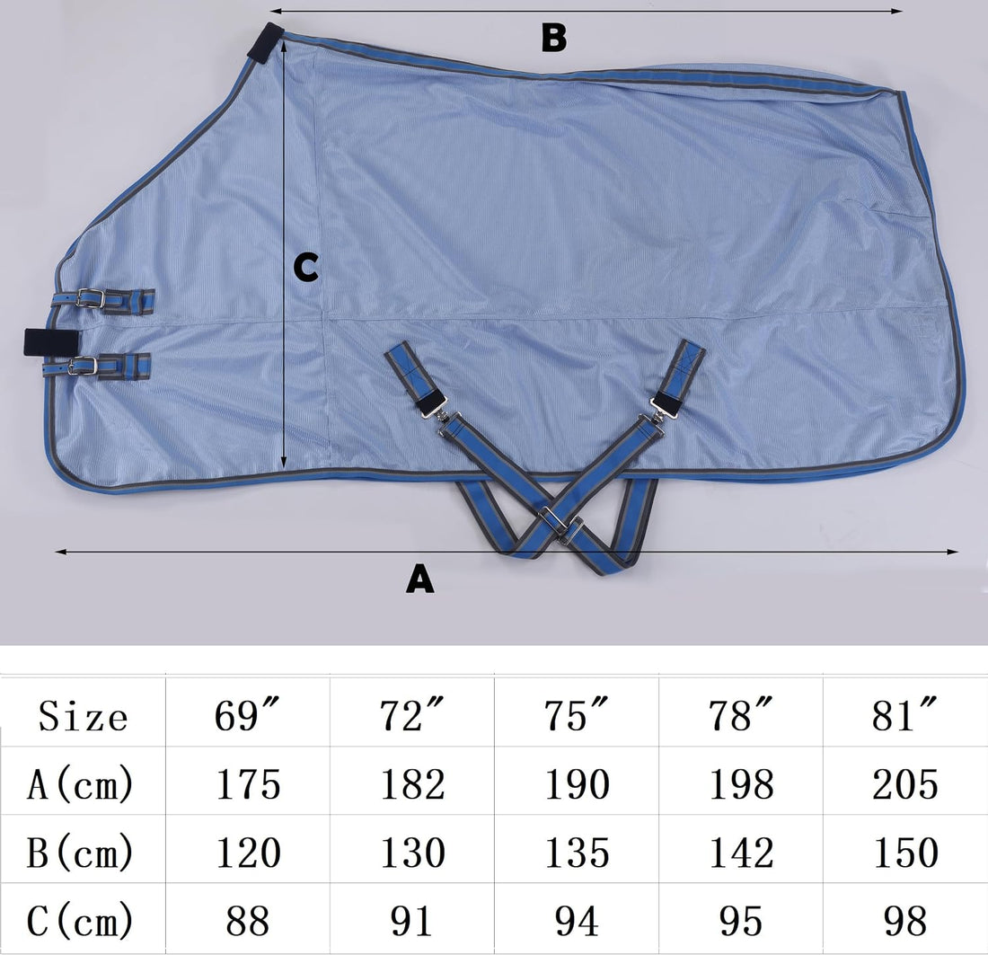 LEAFOREST Horse Mesh Fly Sheets - Lightweight Breathable Standard Neck