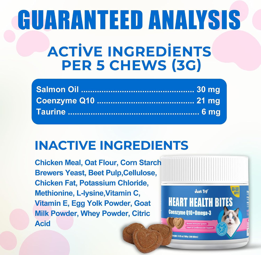 Just Try Coenzyme Q10 coq10 Bites for Cats