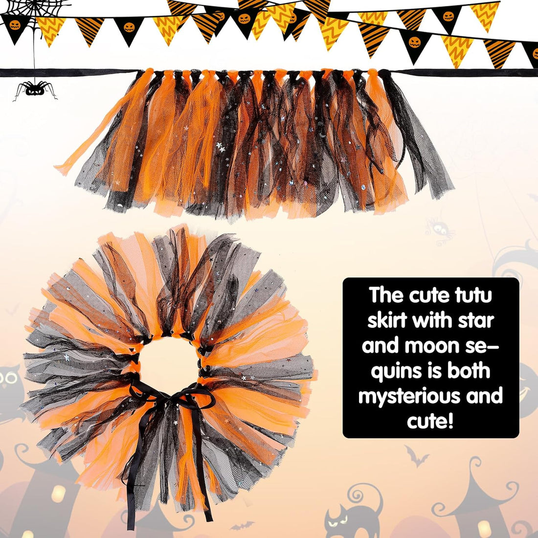SCENEREAL Small Dog Halloween Costumes, Bandana Hat Dress Set