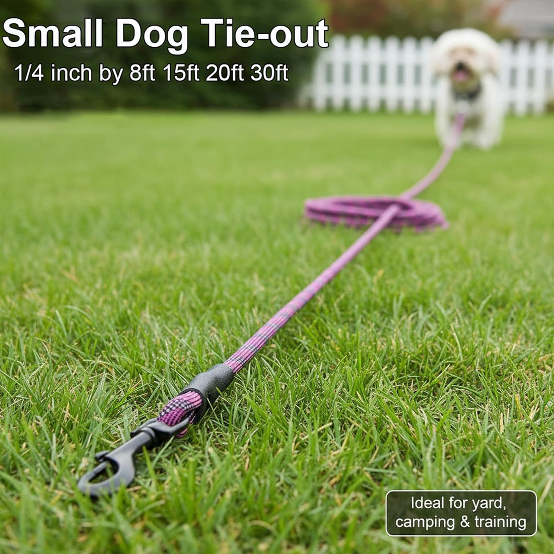 BTINESFUL 8ft 15ft 20ft 30ft Reflective Small Tie Out for Dogs up