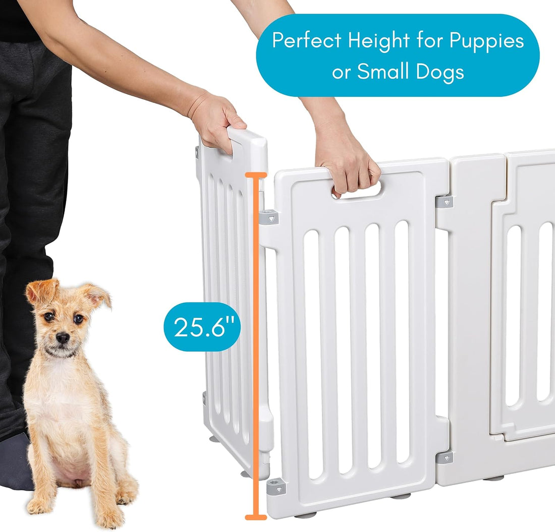 Internet’s Best Dog Playpen with Lockable Door, White, 190” x 25.6”