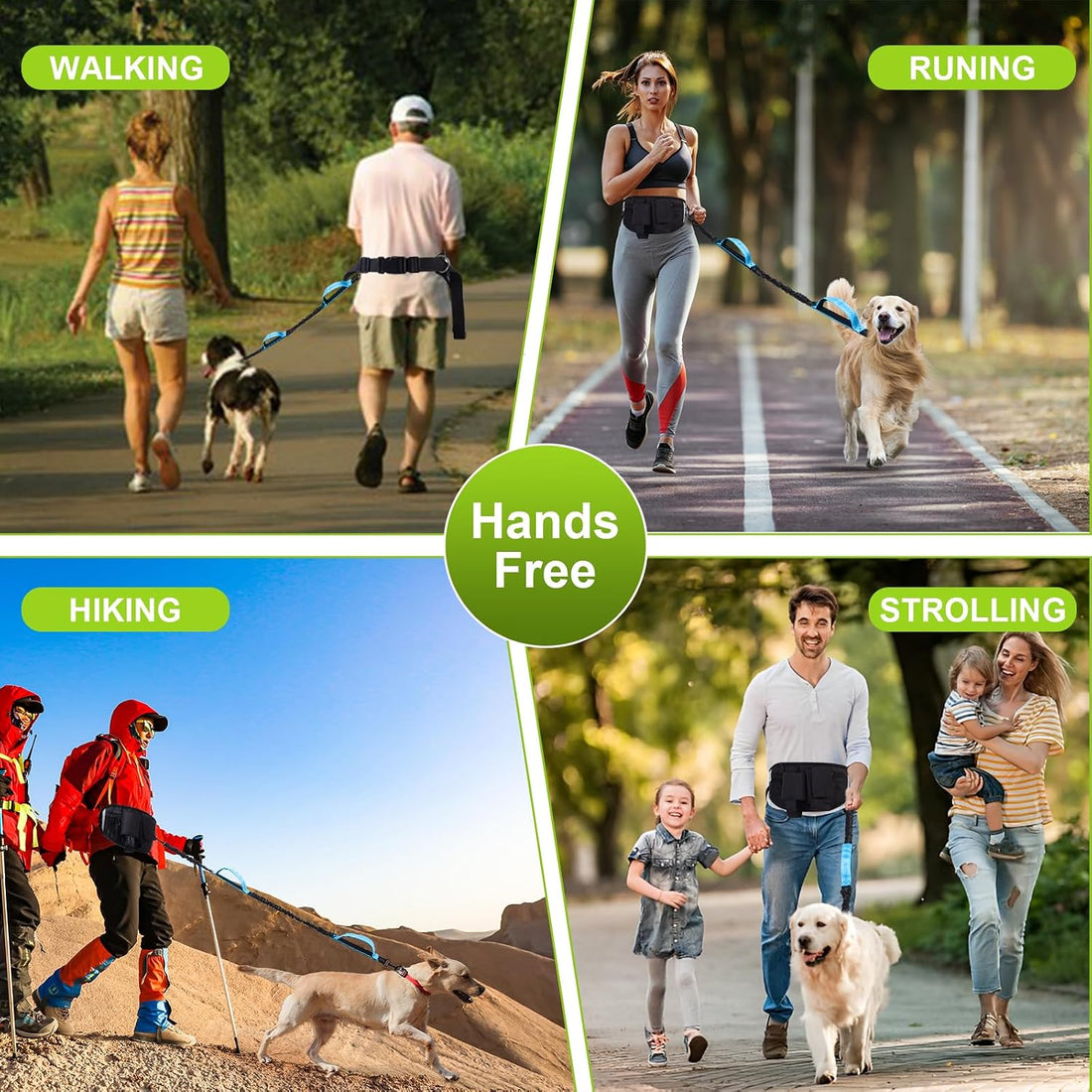 Hands Free Dog Leash, Waist Leash for Dog Walking, Running, Jogging