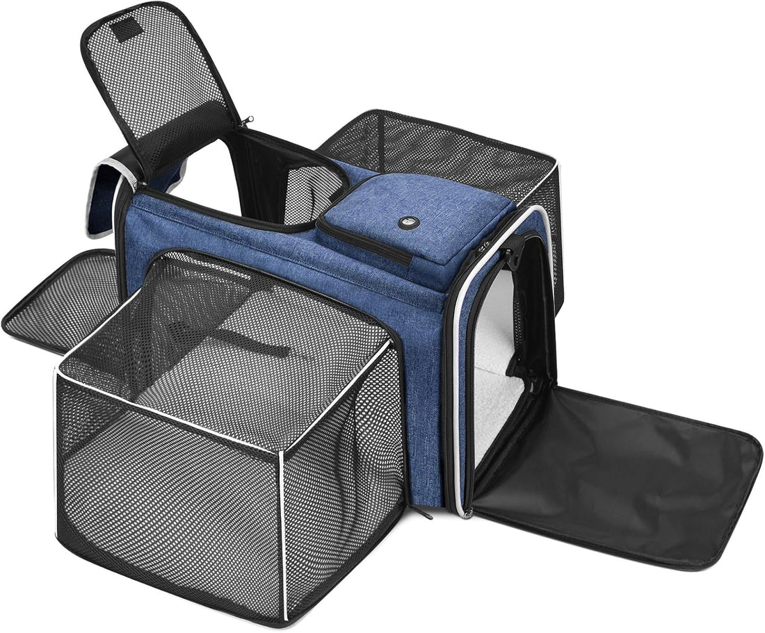 Pet Carrier, Large Soft Sided Expandable Travel Carrier with Steel