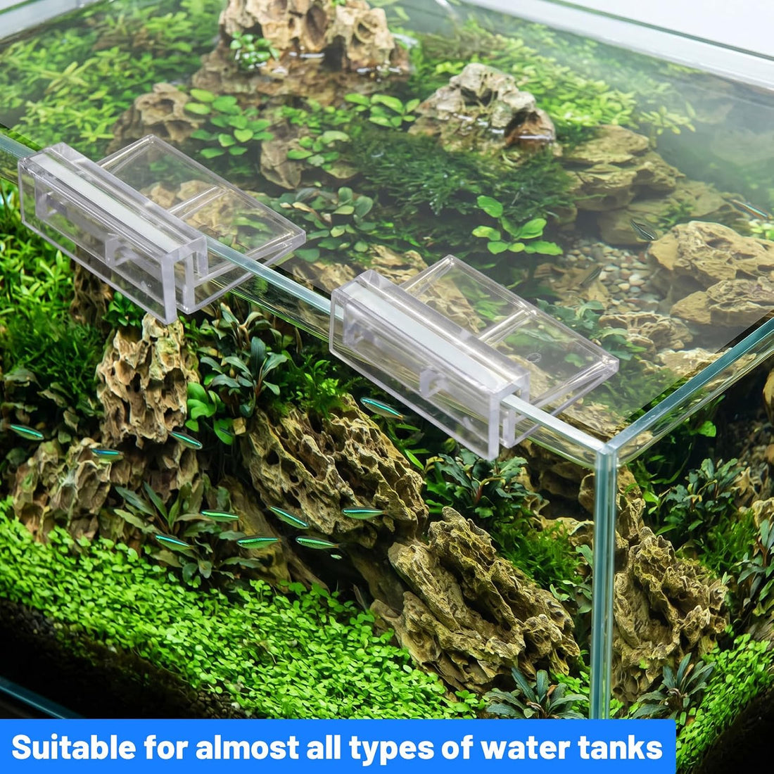 LLOUSSAK 8 Pcs Aquarium Lid Clips, Clear Acrylic Fish Tank Lid Holder