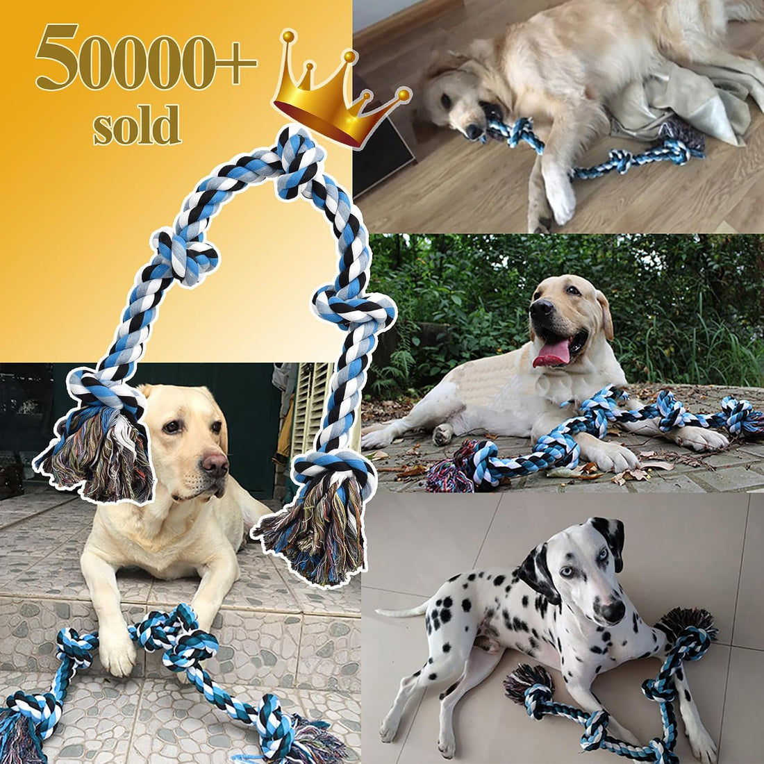 LECHONG Dog Toys for Aggressive Chewers Tough Rope Chew Toys