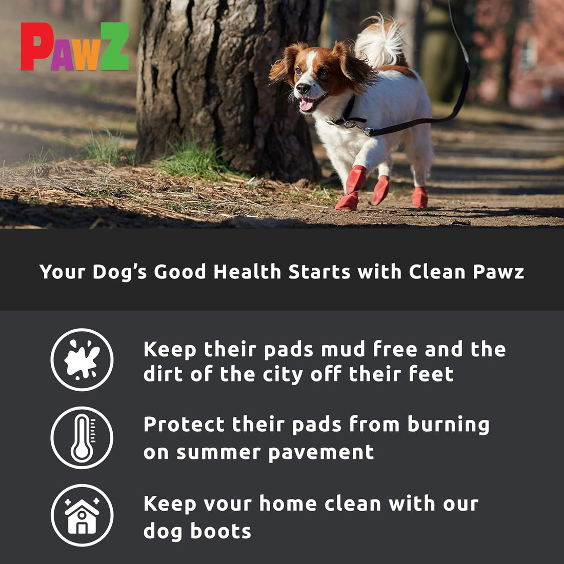 PawZ Rubber Dog Boots - Waterproof Non-Slip Dog Shoes for Hot Pavement