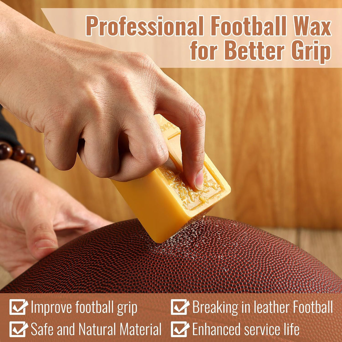 Football Prep Kit, Leather Ball Wax Brush Conditioning Set