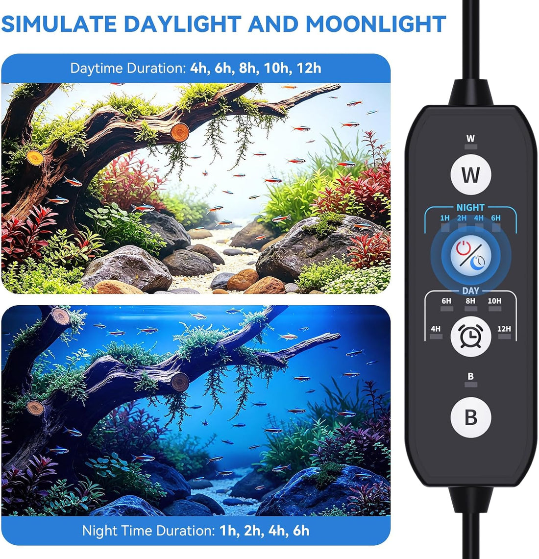 SEAOURA LED Aquarium Light for Plants, 18-24 Inch