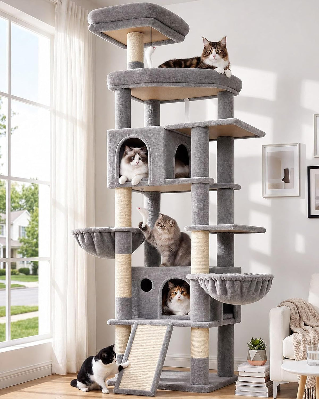 Globlazer Cat Tree for Large Adult Cats, Heavy Duty Indoor Cat Tower