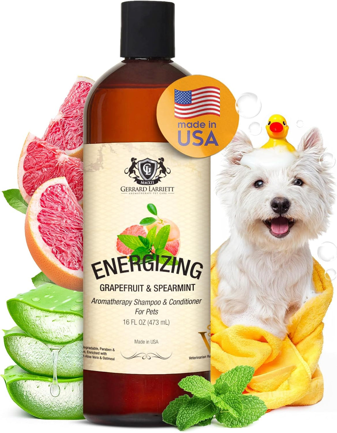Dog Shampoo and Conditioner Energizing Grapefruit & Spearmint 16 Oz