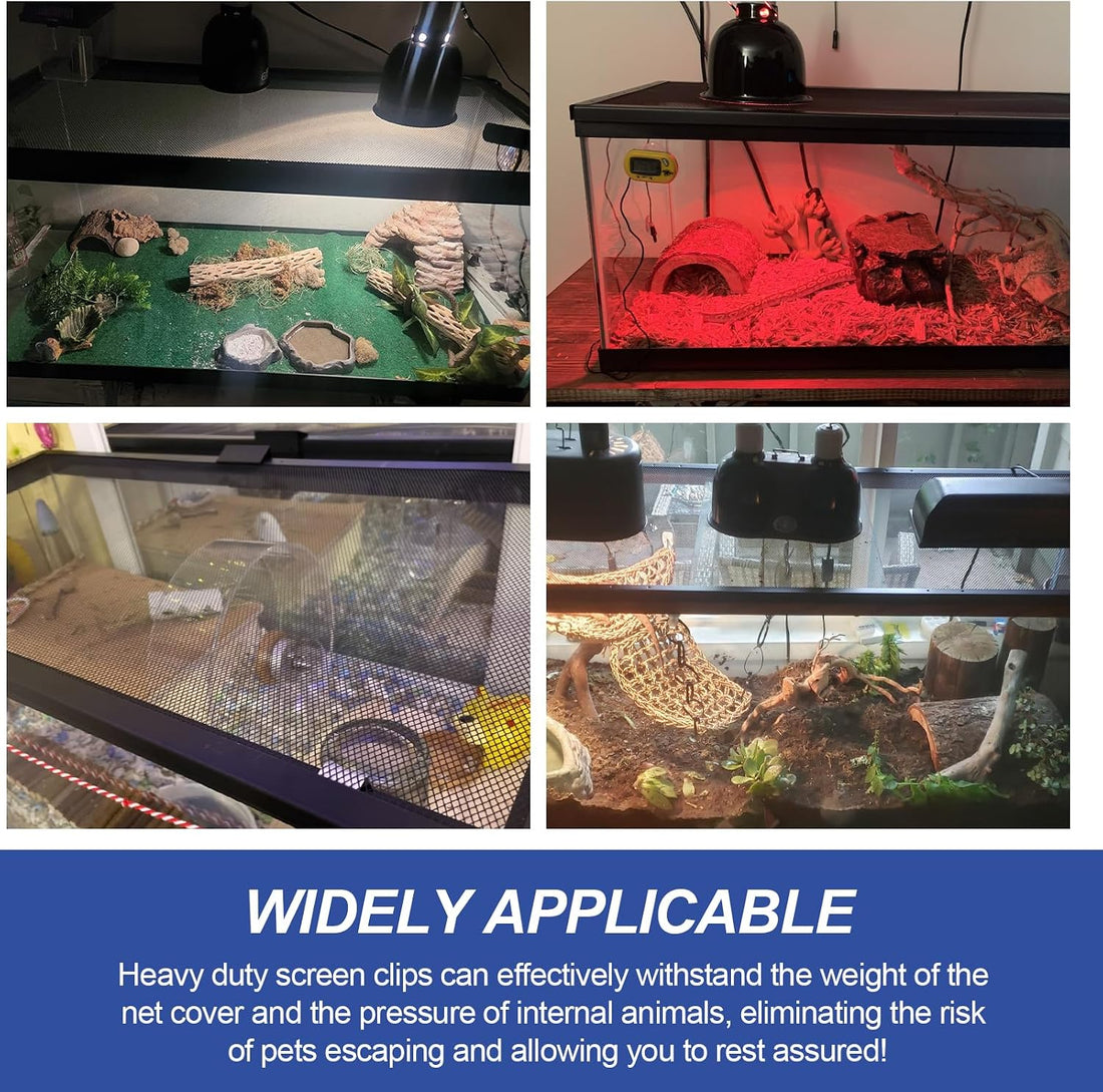 Large Reptile Tank Clips, Terrarium Covers Heavy Duty Screen Clips