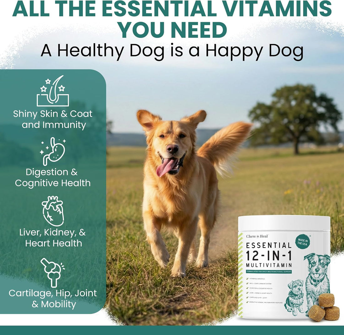 Dog Multivitamin Chewable - Chew + Heal 12-in-1, 60 Ct, Puppy