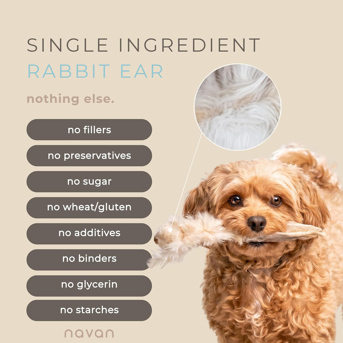 Rabbit Ears for Dogs with Fur, 9 Ears, 5.7 oz