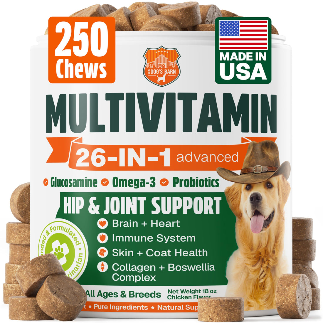 Dog Vitamins and Supplements 250 Chews